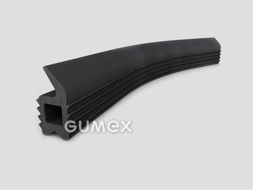 Plastový profil do dveří G1101, 19,5x11mm, tvarový, 60°ShA, PVC, -40°C/+60°C, černý